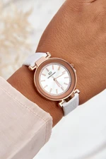 Classic women's leather watch Giorgio & Dario white