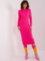 Fuchsia fitted knit dress