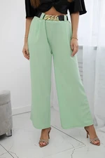 Viscose trousers with wide legs mint