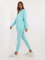 Light blue women's cotton tracksuit