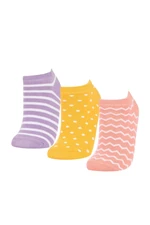 DEFACTO Women's 3-Piece Cotton Booties Socks