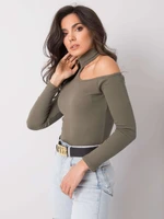 Blouse made of khaki turtleneck OCH BELLA