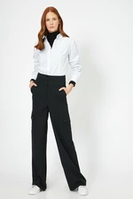 Koton Women's Black Button Detailed Trousers