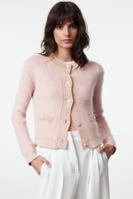 Trendyol Powder Crop Soft Texture Jacket Look Knitwear Cardigan