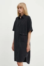 Rifľové šaty Marc O'Polo DENIM čierna farba, mini, oversize, 5000000134