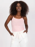 Basic pink melange top with straps