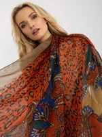 Orange scarf with prints