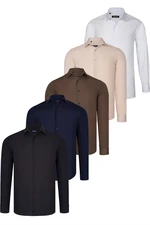 QUINTET SET G726 DEWBERRY SHIRT-BLACK-WHITE-NAVY BLUE-BEIGE-BROWN