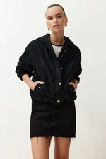 Trendyol Black Oversize Thin Windbreaker