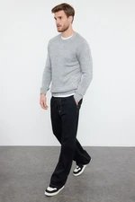 Trendyol Gray Slim Fit Crew Neck Raglan Sleeve Basic Knitwear Sweater