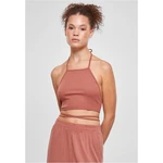 Ladies Rib Trapeze Cropped Top terakota