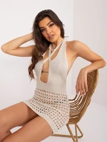 Light beige openwork beach dress