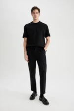 DEFACTO Tailored Regular Fit Straight Leg Twill Trousers