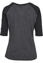 Women's 3/4 Contrast Raglan T-Shirt Coal/Black