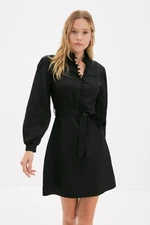 Trendyol Black High Neck Woven Woven Dress