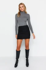 Trendyol Black Basic Tweed Fabric Mini Woven Skirt