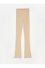 Dilvin 70385 Ottoman Tights with Slit Legs-beige