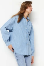 Trendyol Light Blue Oversized Denim Shirt