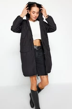 Trendyol Black Oversized Hooded Waterproof Long Quilted Down Jacket