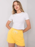 RUE PARIS Yellow Sweat Shorts