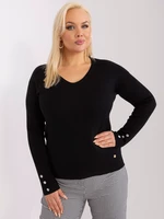 Black classic plus size neckline sweater