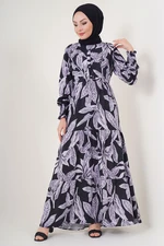 Bigdart 2145 Patterned Dress - D. Black