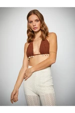 Koton Triangle Bikini Top Knitwear Shell Detail.