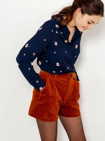 Brown Velvet Shorts CAMAIEU - Women