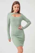 Lafaba Women's Mint Green Knitted Mini Dress