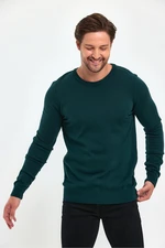 Lafaba Men's Oil Crew Neck Basic Knitwear Sweater