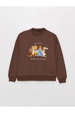 LC Waikiki Women's Crew-neck Winnie the Pooh Printed Long Sleeve Oversized Sweatshirt.