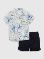Boys' shirt and shorts set in blue and white GAP