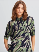 Black and green women's patterned shirt Fransa