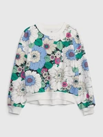 Green-white girly floral sweatshirt GAP