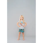 Girls' pyjamas Oceania, short sleeves, shorts - light melange/print