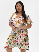 Creamy Women Floral Wrap Dress ONLY CARMAKOMA Livia - Women