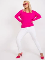 Plus Size Fuchsia Long Sleeve Blouse Elisa