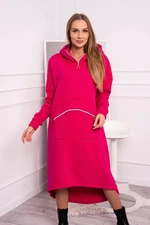 Insulated dress with hood in fuchsia color