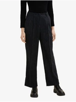 Black Women Striped Wide Pants Tom Tailor - Women