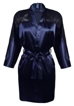 DKaren Woman's Housecoat Marion Navy Blue