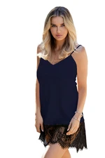 DKaren Woman's Slip Chanelle Navy Blue