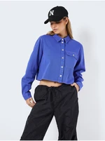 Blue Denim Cropped Shirt Noisy May Maddy - Women