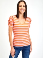 Orsay Pink-Orange Women's Striped T-Shirt - Women