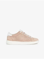 Light Pink Geox Womens Suede Sneakers - Women