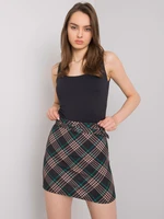 Black and green plaid pencil skirt