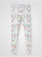 White Girly Patterned Leggings Desigual Amore - Girls