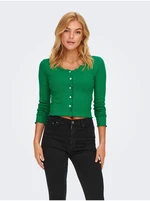 Green Ribbed Cardigan ONLY Laila - Ladies