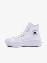 White Women's Ankle Sneakers on the Converse Platform Chuck Taylor - Women