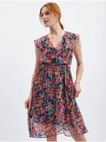 Red-black women's floral dress ORSAY