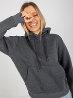 Basic kangaroo sweatshirt RUE PARIS dark gray